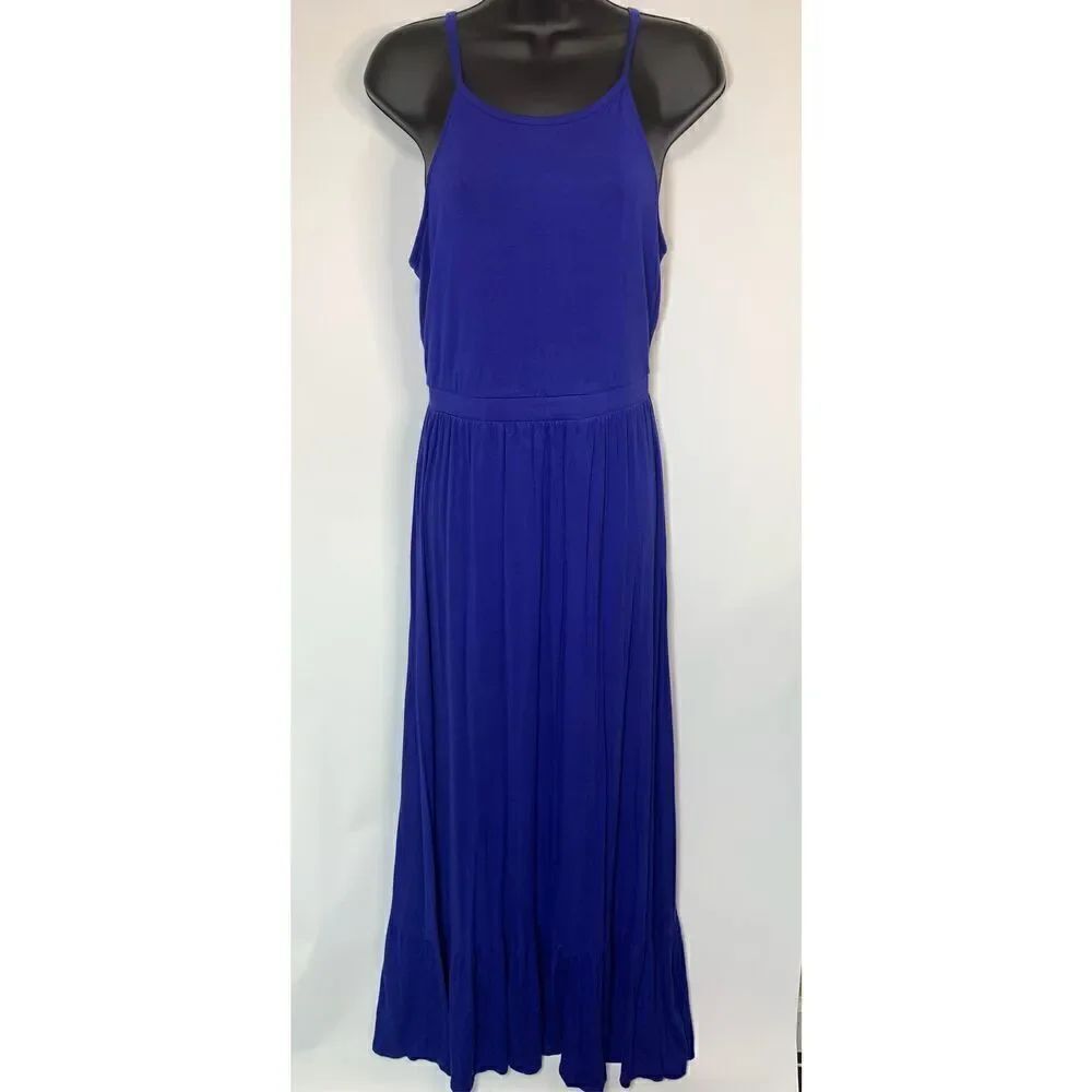 Old Navy Women's Sleeveless Lined Scoop Neck Maxi Dress Blue Size Medium